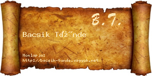 Bacsik Tünde névjegykártya